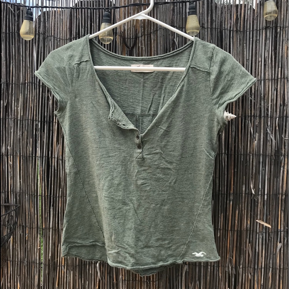 Hollister green v neck